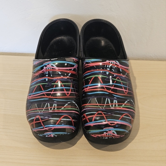 Dansko Women EU 37 US 7 Multicolor Streamer Professional Work Comfort Clogs - Picture 3 of 9